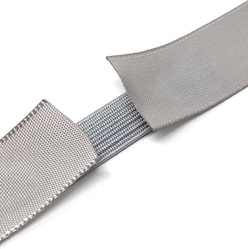 شريط فضي رمادي مع شريط مطاطي لصندوق المجوهرات 3.5 × 3.5 × 1 (50 قطعة) من فانفاريا (GBR-50) in Kuwait