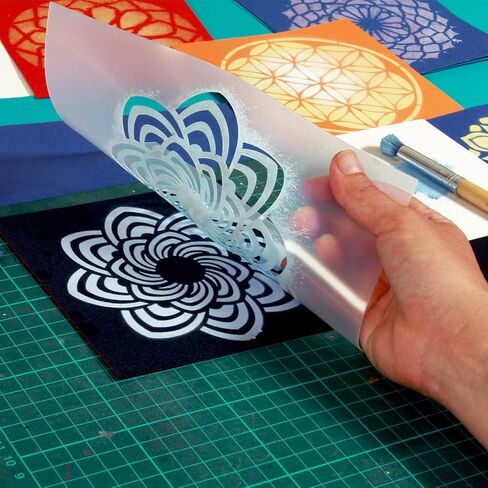 استنسل زهرة QBIX - زهور ألوها - A4 - استنسل DIY صديق للأطفال قابل لإعادة الاستخدام للرسم والخبز والحرف اليدوية والجدار والأثاث in Kuwait