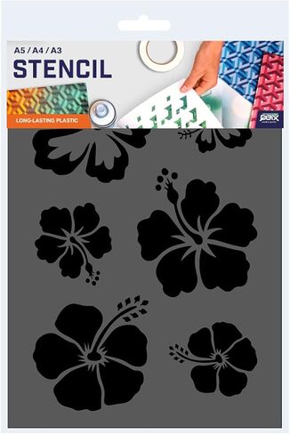 استنسل زهرة QBIX - زهور ألوها - A4 - استنسل DIY صديق للأطفال قابل لإعادة الاستخدام للرسم والخبز والحرف اليدوية والجدار والأثاث in Kuwait