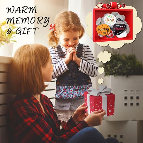 28 قطعة من صخور النهر للطلاء، 6 باوند 2-3 انش صخور كبيرة طبيعية للطلاء، صخور رسم حرفية مسطحة و12 فرشاة طلاء، احجار لطيفة لهدايا الكريسماس والحرف اليدوية والديكور in Kuwait