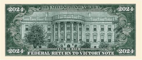 American Art Classics Donald Trump 2024 “Trumpinator I’ll Be Back" Limited Edition Novelty Dollar Bill - Limited Edition Novelty Dollar Bill. Full Color Front & Back Printing with Great Detail in Saudi Arabia