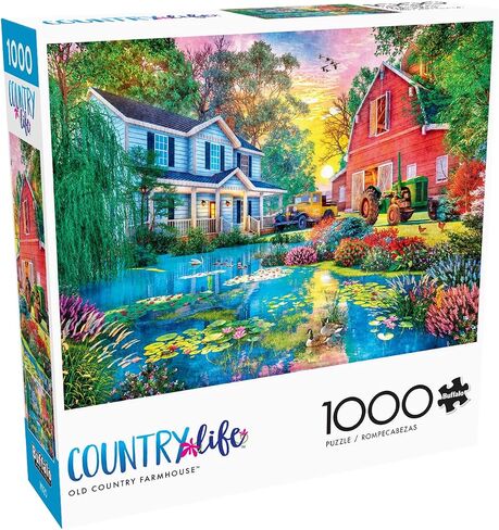ألعاب بافالو - حياة الريف - مزرعة الريف القديم - أحجية الصور المقطوعة المكونة من 1000 قطعة للبالغين، ألغاز التحدي مثالية ليالي اللعب - الحجم النهائي 1000 قطعة هو 26.75 × 19.75 in Saudi Arabia