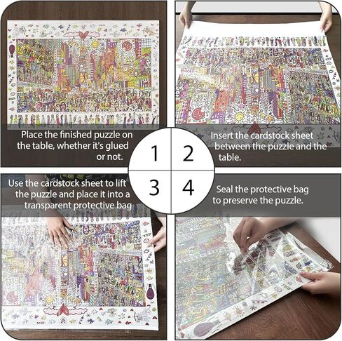 اكياس تخزين احجية شفافة من ناريولار (10 قطع، 31.5 × 21.7 انش) - منظم مقاوم للغبار وواقي لـ 1000 قطعة من الاحجيات in Kuwait