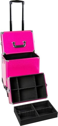 حقيبة أدوات قابلة للإزالة من Ver Beauty DVT003-22 4 عجلات قابلة للإزالة للفواصل القابلة للتعديل للسفر - VT003 Black Matte in Kuwait