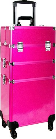 حقيبة أدوات قابلة للإزالة من Ver Beauty DVT003-22 4 عجلات قابلة للإزالة للفواصل القابلة للتعديل للسفر - VT003 Black Matte in Kuwait