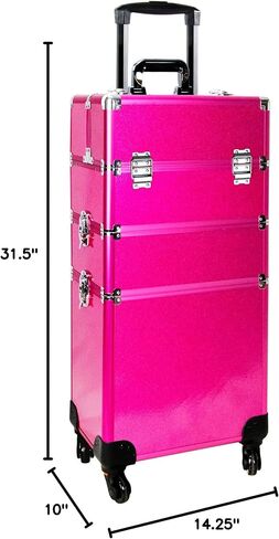 حقيبة أدوات قابلة للإزالة من Ver Beauty DVT003-22 4 عجلات قابلة للإزالة للفواصل القابلة للتعديل للسفر - VT003 Black Matte in Kuwait