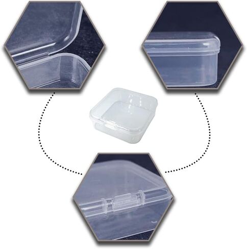 OHAOLYLE 12 قطعة صناديق تخزين مع أغطية خرز صغير حاويات صندوق تخزين بلاستيكية صغيرة مع غطاء قابل للطي صندوق مربع منظم صغير شفاف لجمع العناصر الصغيرة قطع ألعاب المجوهرات والحرف اليدوية in Kuwait