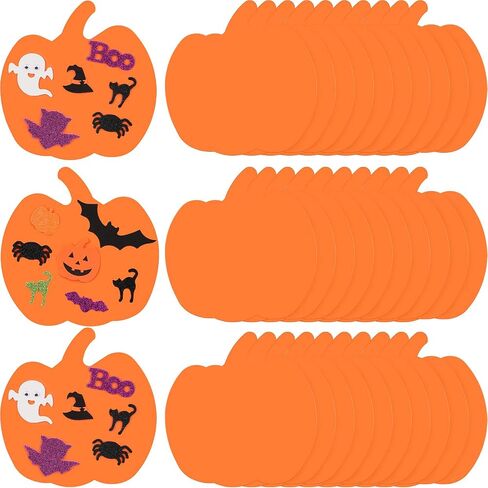 36 Pieces Large Halloween Foam Pumpkins Foam Crafts Supplies Decorative Pumpkin Shaped Stickers for Halloween DIY Art Craft, Not Self-Adhesive (7.5 Inches) in Saudi Arabia