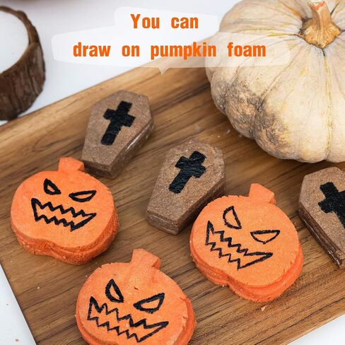 36 Pieces Large Halloween Foam Pumpkins Foam Crafts Supplies Decorative Pumpkin Shaped Stickers for Halloween DIY Art Craft, Not Self-Adhesive (7.5 Inches) in Saudi Arabia