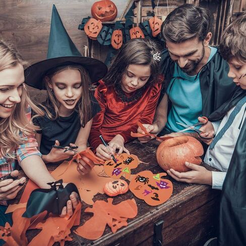 36 Pieces Large Halloween Foam Pumpkins Foam Crafts Supplies Decorative Pumpkin Shaped Stickers for Halloween DIY Art Craft, Not Self-Adhesive (7.5 Inches) in Saudi Arabia