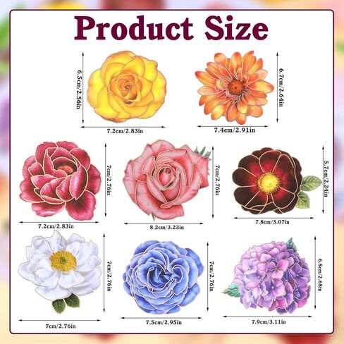 80 جهاز كمبيوتر شخصى ملصقات زهرة كبيرة لسكرابوكينغ، بريق لامعة الأزهار للماء الشارات الزخرفية ذاتية اللصق سكرابوكينغ ملصقات للمجلات غير المرغوب فيه المخططين زجاجات المياه الراتنج ورقة الحرف in Kuwait