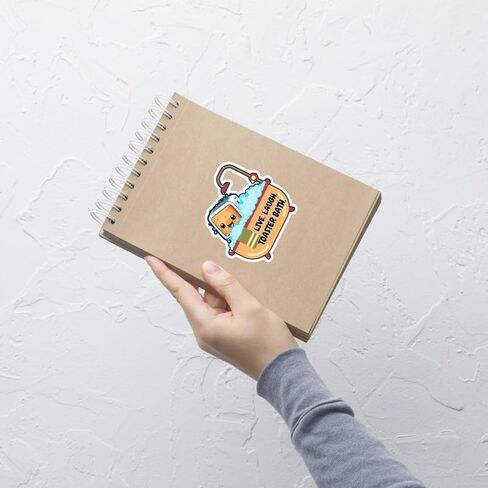 Live Laugh Toaster Bath Sticker Bathroom Humor Decal Vinyl Small Waterproof for Water Bottle Mug Passport Book Scrapbook Notebook Laptop Tumbler Skateboard Computer Phone Size 4" Funny Gift in Saudi Arabia