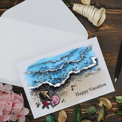Sea Background Clear Stamps for Card Making and Photo Album Decorations, Sunset Stamps Summer Words Clear Rubber Stamps for Card Making Decoration and DIY Scrapbooking in Saudi Arabia