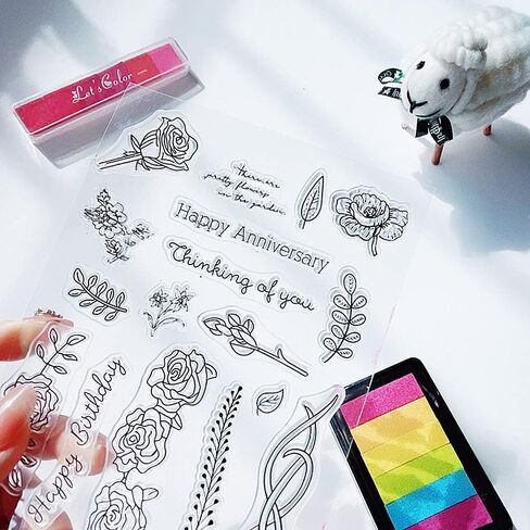 Spring 8pcs Summer Autumn Foliage Leaves Clear Stamps for Card Making Decoration DIY Scrapbooking,Summer Leaf Silicone Transparent Seal Clear Stamps for Embossing Album Decor Craft. in Kuwait