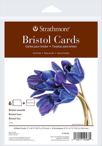 بطاقات سلسلة Strathmore 400، بريستول، 5x6.875 بوصة، 50 حزمة، متضمنة - بطاقات تهنئة مخصصة لحفلات الزفاف والمناسبات وأعياد الميلاد in Kuwait