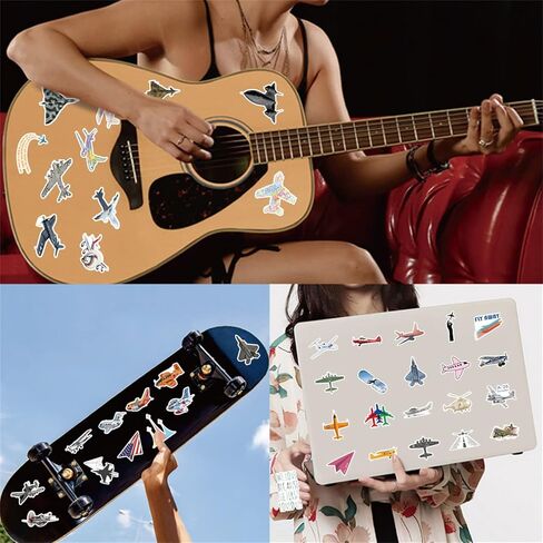 Fly Away Stickers 50pcs Airplane Fighter Space Shuttl Stickers for Kids Teens and Adults Vinyl Waterproof Stickers,Laptop Skateboard Water Bottles Bumper Computer Guitar Decals in Saudi Arabia
