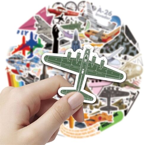 Fly Away Stickers 50pcs Airplane Fighter Space Shuttl Stickers for Kids Teens and Adults Vinyl Waterproof Stickers,Laptop Skateboard Water Bottles Bumper Computer Guitar Decals in Saudi Arabia