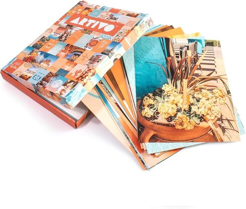 Peach Aesthetic Wall Collage Kit, Room Decor for Teen Girls, Peachy Teal Wall Art Print, Dorm Photo Collection, Boho Posters for Room Aesthetic… (Peach 100 Set) in Kuwait