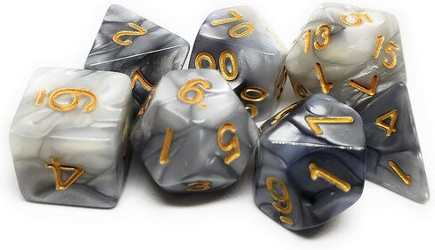 مجموعة نرد مكونة من 7 قطع، RPG، D4، D6، D8، D10، D٪، D12، D20 - دخان in Saudi Arabia