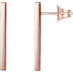PAVOI 14K Gold Plated Sterling Silver Post Dainty Mini Bar Stud Earrings | Gold Earrings for Women in Kuwait