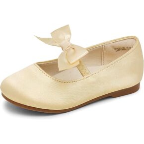 DREAM PAIRS Girls Dress Shoes Mary Jane Flower Girl Bow Ballet Flats for Wedding Party Toddler/Little Kid