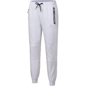 Little Donkey Andy Men's Jogger Pants Sweatpants with Zipper Pockets Tapered Athletic Pants for Men Running, Gym, Workout