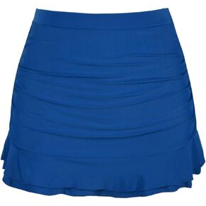 Hilor Women's Skirted Bikini Bottom High Waisted Swim Bottom Shirred Ruffle Swim Skirt