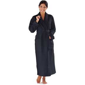 Boca Terry Women's Robe, Luxury Microfiber Bathrobe, Long Hotel Spa Robes for Women, Regular and Plus Sizes