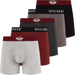 Dockers Mens Boxer Briefs Breathable Cotton Underwear for Men Pack of 5