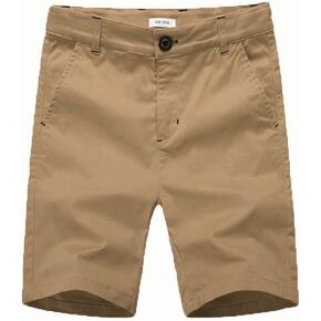 BASADINA Boys Shorts with Adjustable Waist School Chino Shorts for Kid 4-14 Years, 6 Colors to Choose