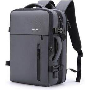 HOMIEE 30L Travel Laptop Backpack for Men Women, 15.6 Inch Expandable Backpack with USB Charging Port, Water Resistant Business Work College Bag, Black
