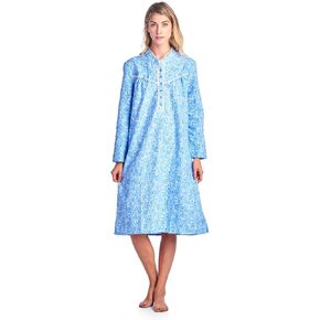 Casual Nights Women's Flannel Floral Long Sleeve Nightgown in Saudi Arabia