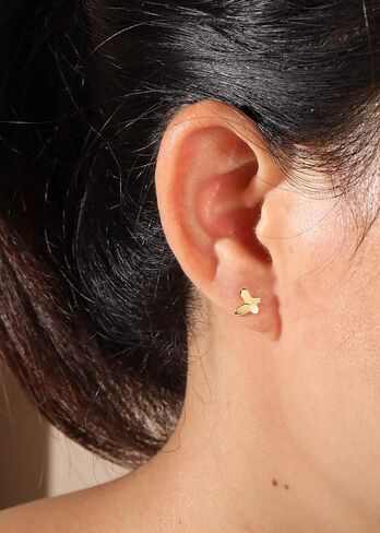 Butterfly Earrings Sterling Silver Tiny Butterfly Stud Earrings for Women Gold Minimalist Earrings Dainty Hypoallergenic Earrings for Sensitive Ears in Saudi Arabia