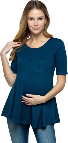 Women's Maternity top Peplum Blouse with Front Pleat for Pregnancy in Kuwait