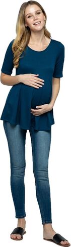 Women's Maternity top Peplum Blouse with Front Pleat for Pregnancy in Kuwait