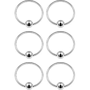 6PCS Captive Ring Ball Cartilage Tragus Nose Septum Earrings Eyebrow Piercing Jewelry More Colors and Size in Kuwait