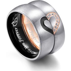 Adreamz له الملكة لها الملك مطابقة خواتم الوعد للأزواج مجموعات الزفاف الفرقة تاج الليزر وتشيكوسلوفاكيا الفولاذ المقاوم للصدأ الملكة والملك له ولها خواتم الزفاف للأزواج in Kuwait