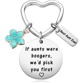 Auntie Birthday Present from Niece Nephew, Best Aunt Ever Gifts, Funny Aunts were Boogers Keep Up Key Chain