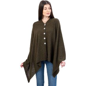 SAOL Women's Shawl Wrap Poncho Knit Lambswool Scarf Lightweight Cape Cardigan One Size