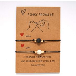 2 Pcs Pinky Promise Distance Matching Bracelet Friendship Couple Bracelet Heart Infinity Evil Eye Butterfly Star Moon Elephant Bracelets Mother Daughter Best Friend Couples Bracelets