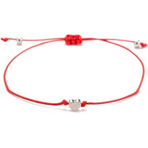 سوار سلسلة مصنوع يدويًا من Kelistom للنساء والرجال والفتيات والأولاد بسيط أحمر وأسود مضفر قابل للتعديل أساور ساحرة مجوهرات بسيطة in Kuwait