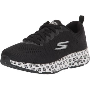 Skechers Women's GO Run CONSISTENT Animal Print Sneaker, Black/White, 9.5