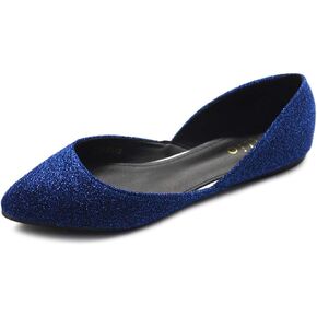 Ollio Women's Shoes Glitter Casual Comfort Light Pointed Toe Ballet Flats F112