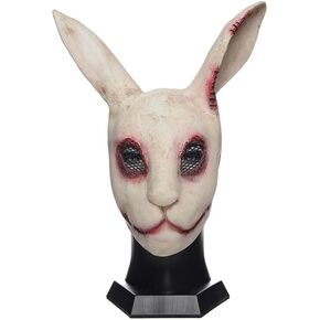 Stobbod Horror Bunny Mask Scary Halloween Animal Cosplay Mask Creepy Rabbit Masquerade Party Costume Accessories in Kuwait
