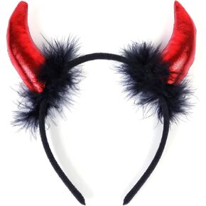 WOVOWOVO Devil Horns Headband Red Devil Horns Halloween Fancy Dress Cosplay Hairband Accessories(Red) in Saudi Arabia