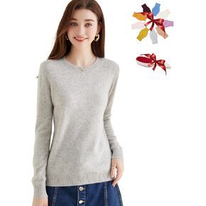 LINY XIN Women's 100% Pure Cashmere Sweater Fall Winter Crew Neck Super Warm Soft Lightweight Long Sleeve Knit Pullover in Kuwait