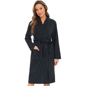 Kniffi Kimono Bathrobe for Women Terry Cloth Robes knee length towel Bathrobe