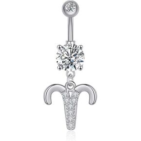 Dangle Belly Button Rings 316L Surgical Steel Belly Rings,14G Butterfly Belly Button Ring Dangling CZ Belly Screw Navel Barbell Piercing Jewelry for Women in Saudi Arabia