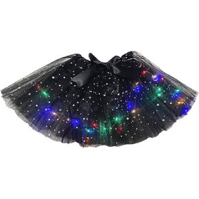 Petitebella Single Color Bling Stars Led Lights Girl Tulle Tutu 1-5y