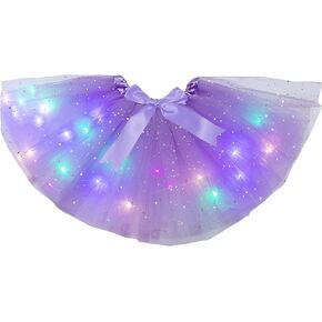 Petitebella Single Color Bling Stars Led Lights Girl Tulle Tutu 1-5y in Saudi Arabia